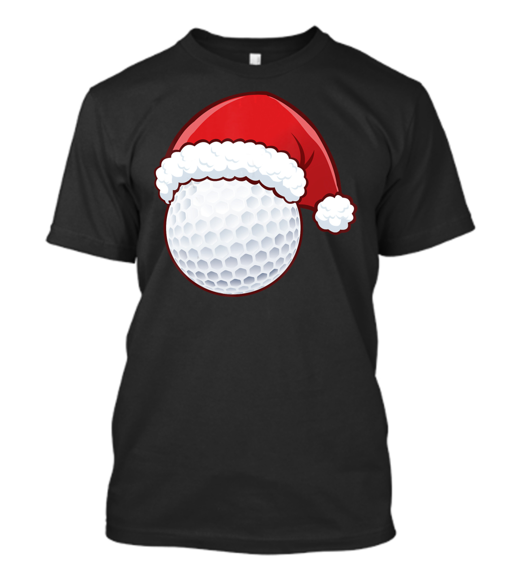 Santa Hat Golf Ball Christmas T-Shirt