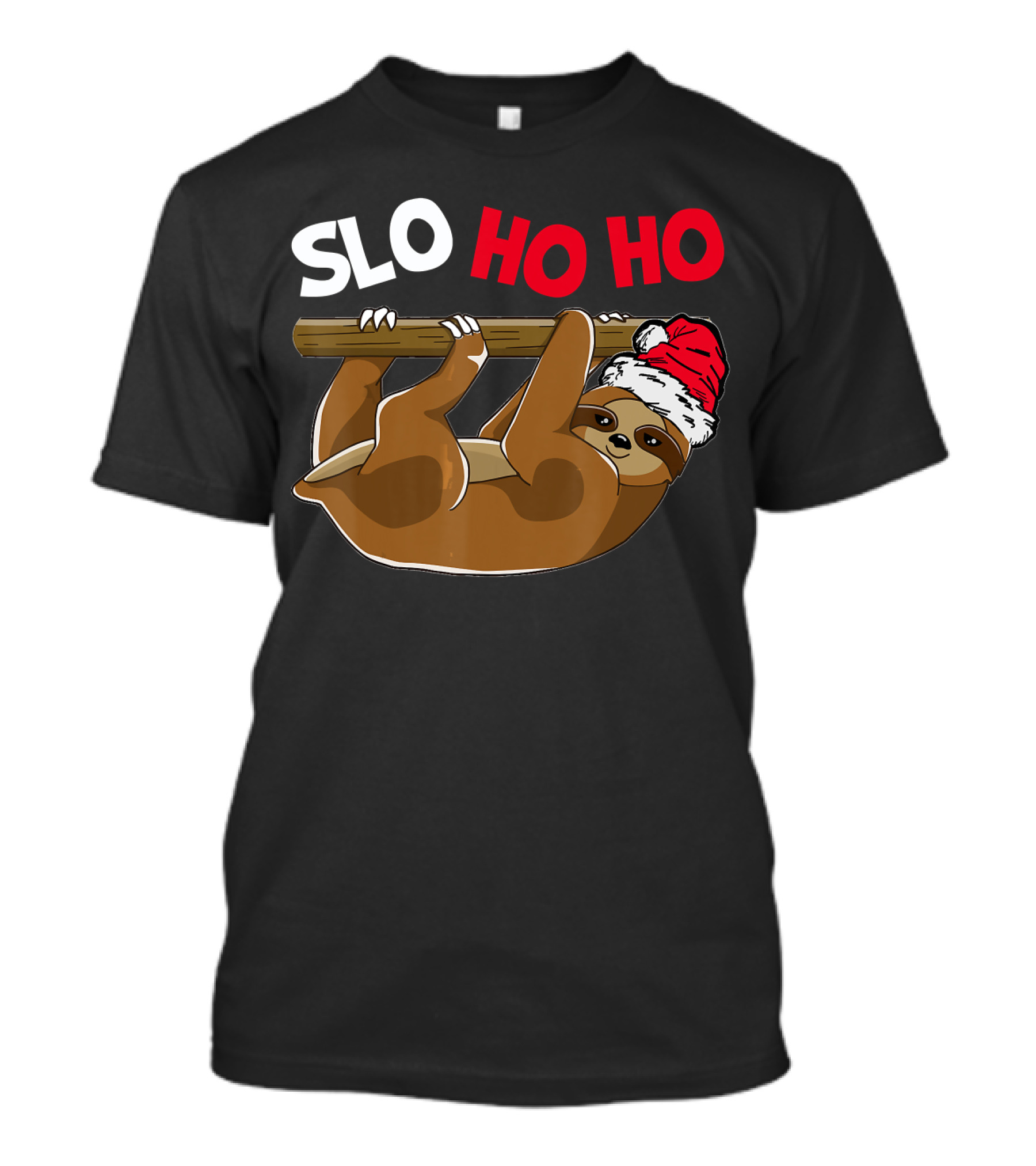 Slo Ho Ho Christmas Funny Sloth Lover T-Shirt