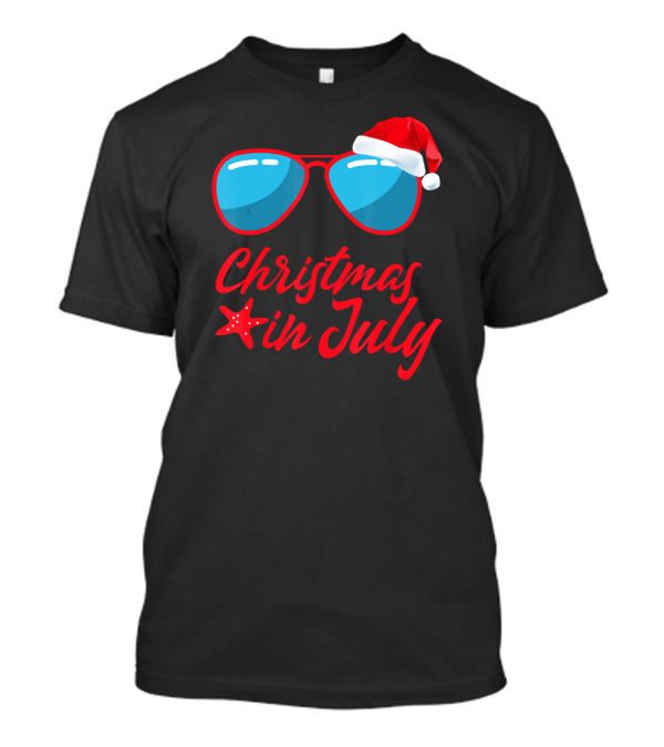 Christmas In July Santa Hawaiian Summer Sunglasses T-Shirt