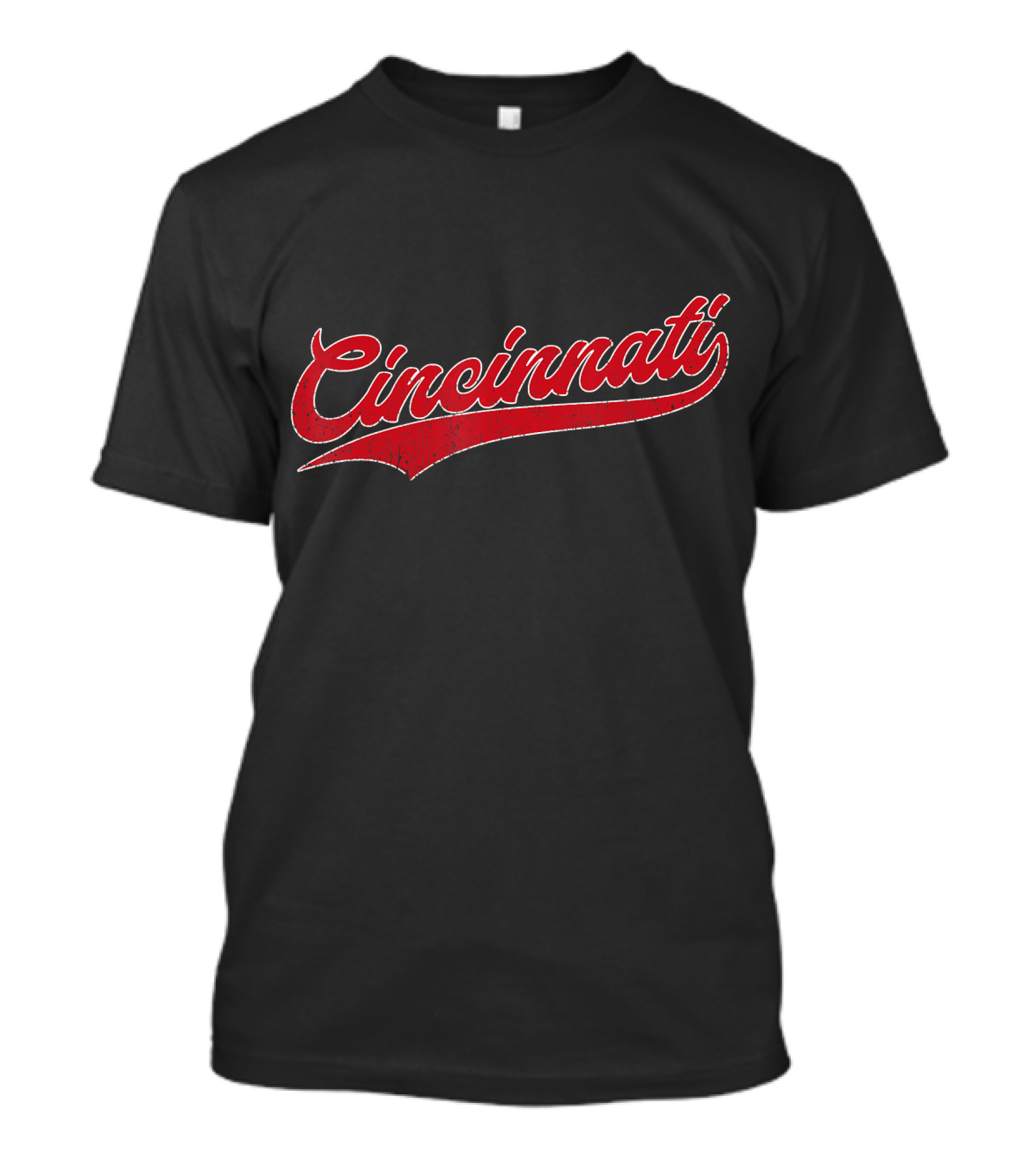 Cincinnati Script Red Retro Baseball Ohio Pride T-Shirt