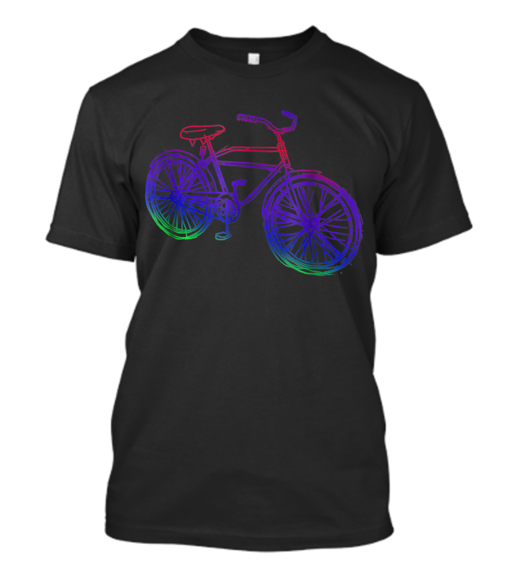 Colorful Cycling Triathlon Rainbow Bicycle T-Shirt