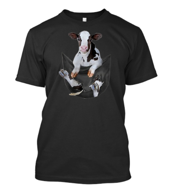 Cow Peeking From Pocket T-Shirt