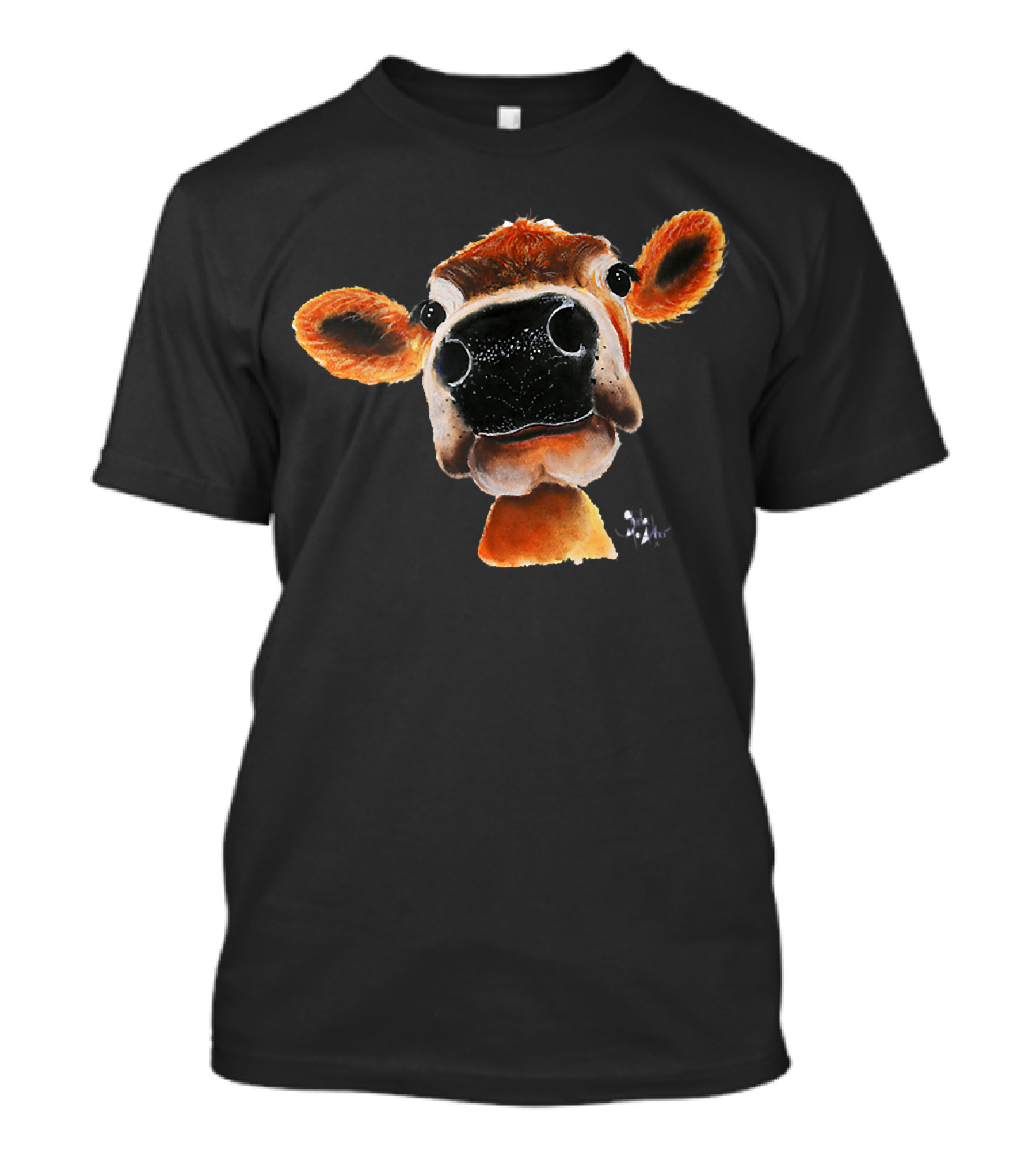 CoW PRiNT ANiMaL PRiNT FurDetail JeRSeY T-Shirt