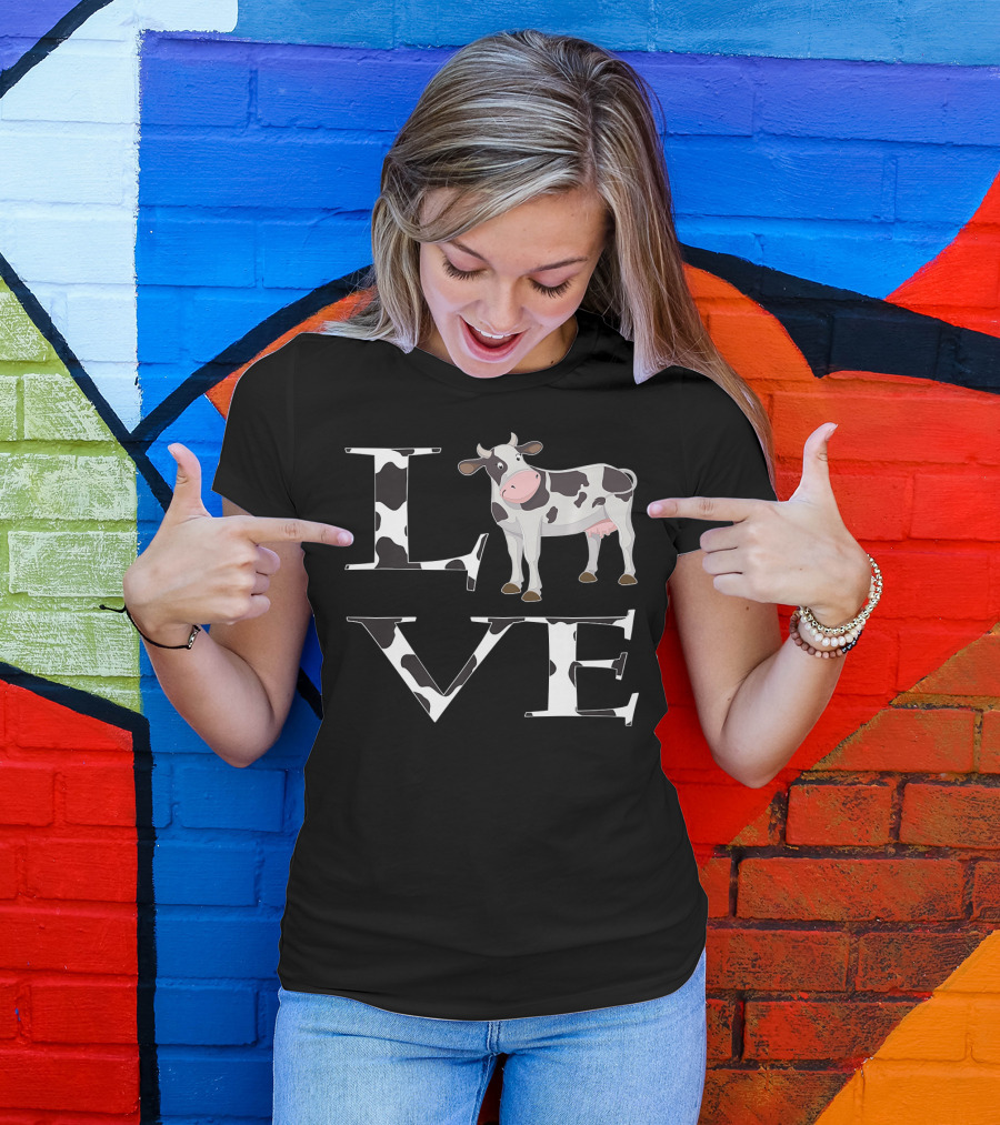 Love Cow Print I Love Cows Women Kids Premi T-Shirt