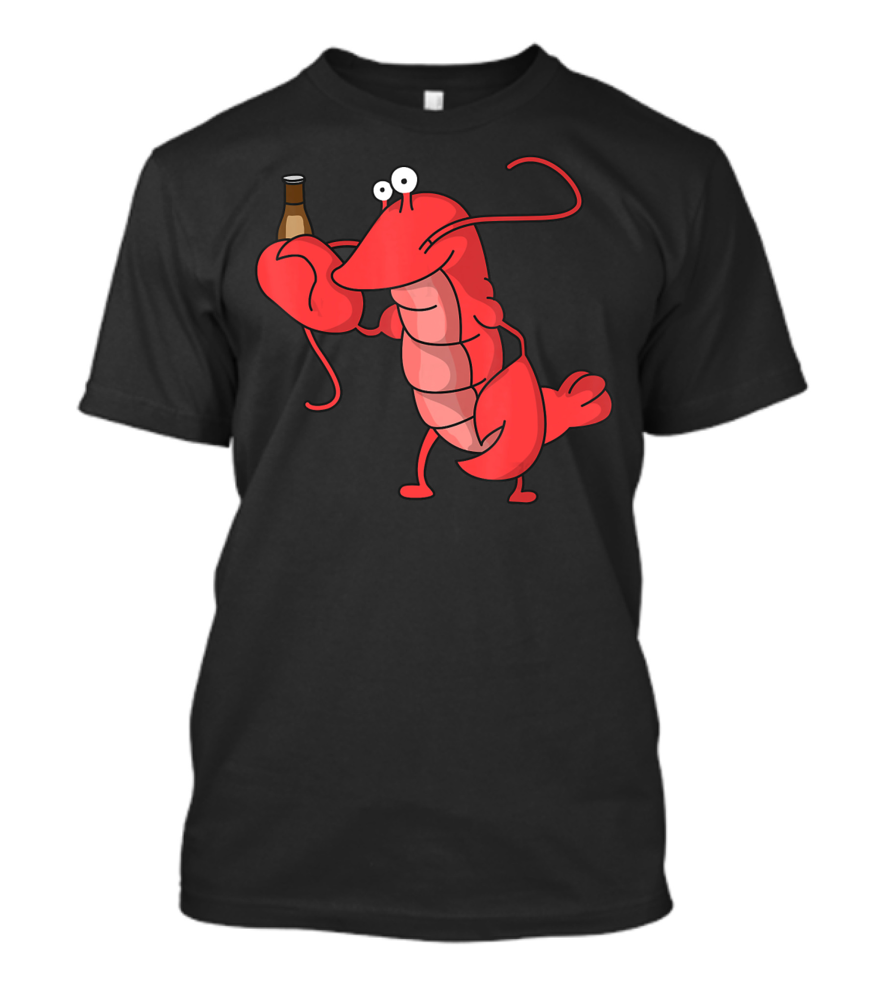 Cute Funny Lobster Drinking Beer Seafood Ocean T-Shirt