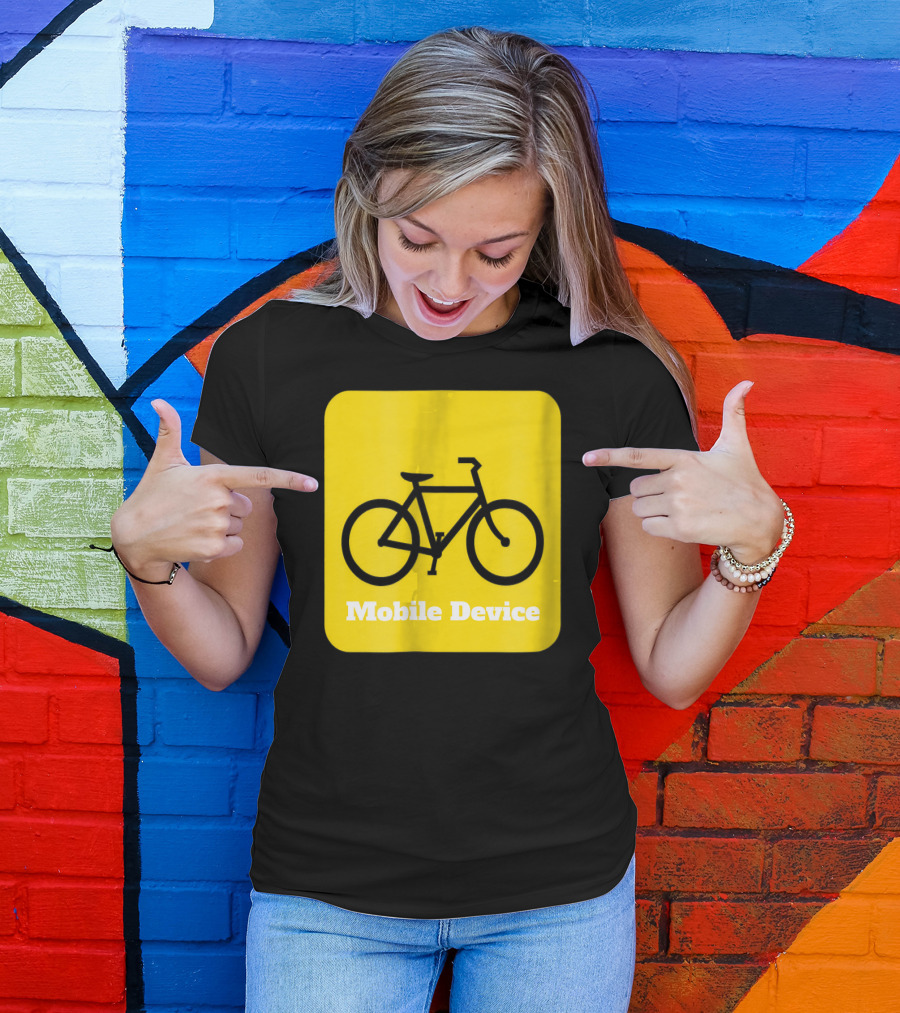 Mobile Device Bicycle Symbol Cycling My Mobile Device Bike Riding T-Shirt