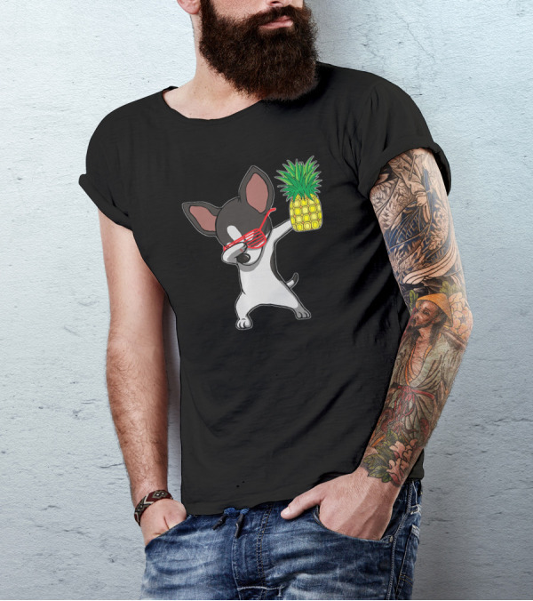 Dabbing Chihuahua Puppy Dog With Pineapple Aloha T-Shirt