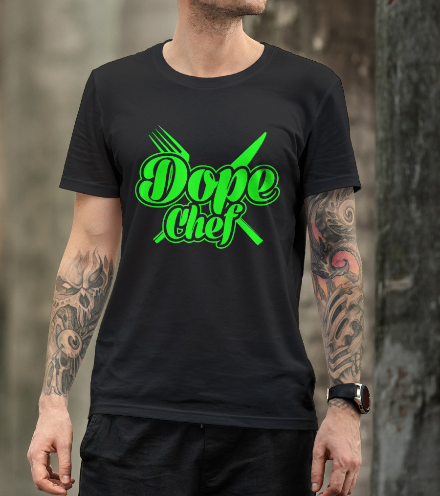 Dope Chef Culinary Fork Knife Crossover T-Shirt