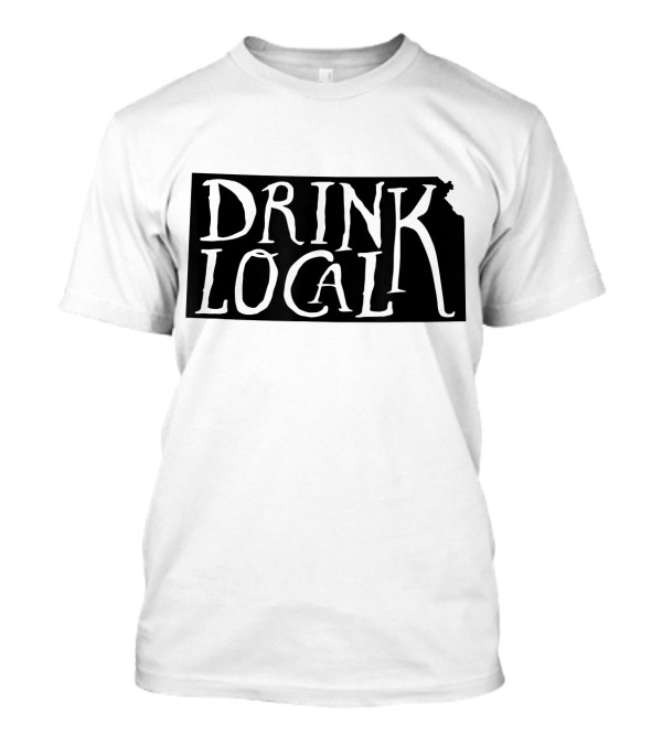 Drink Local Kansas State Outline T-Shirt