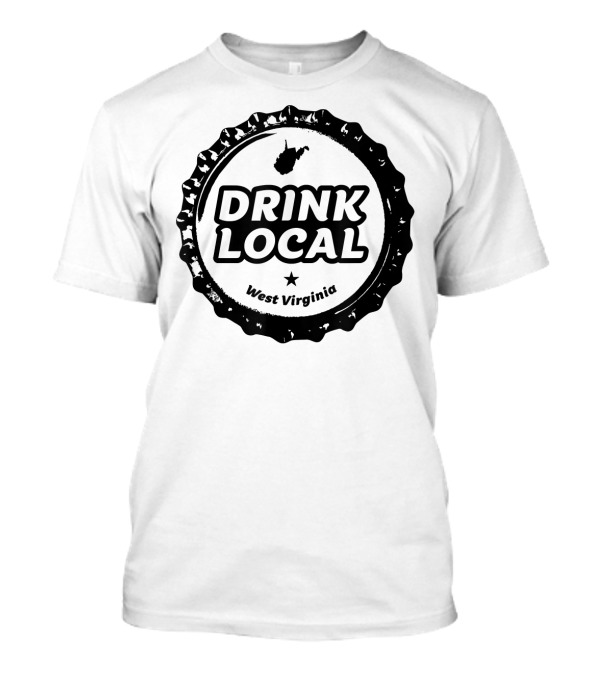Drink Local West Virginia Craft Beer Bottle Cap T-Shirt