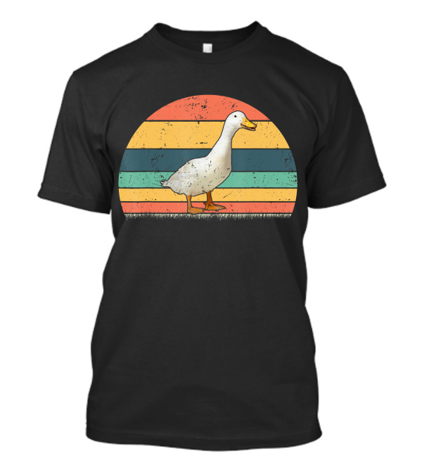 Vintage Duck Animal Love Retro Stripes T-Shirt