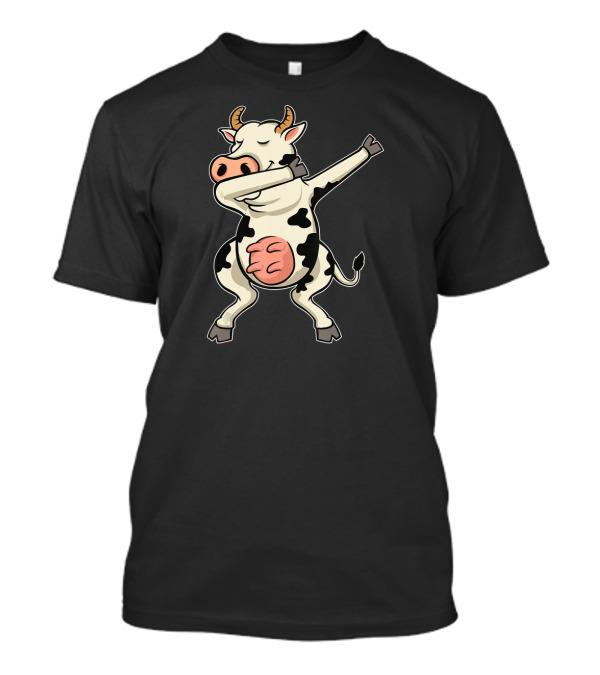 Funny Dabbing Cow Dance Move Cartoon T-Shirt