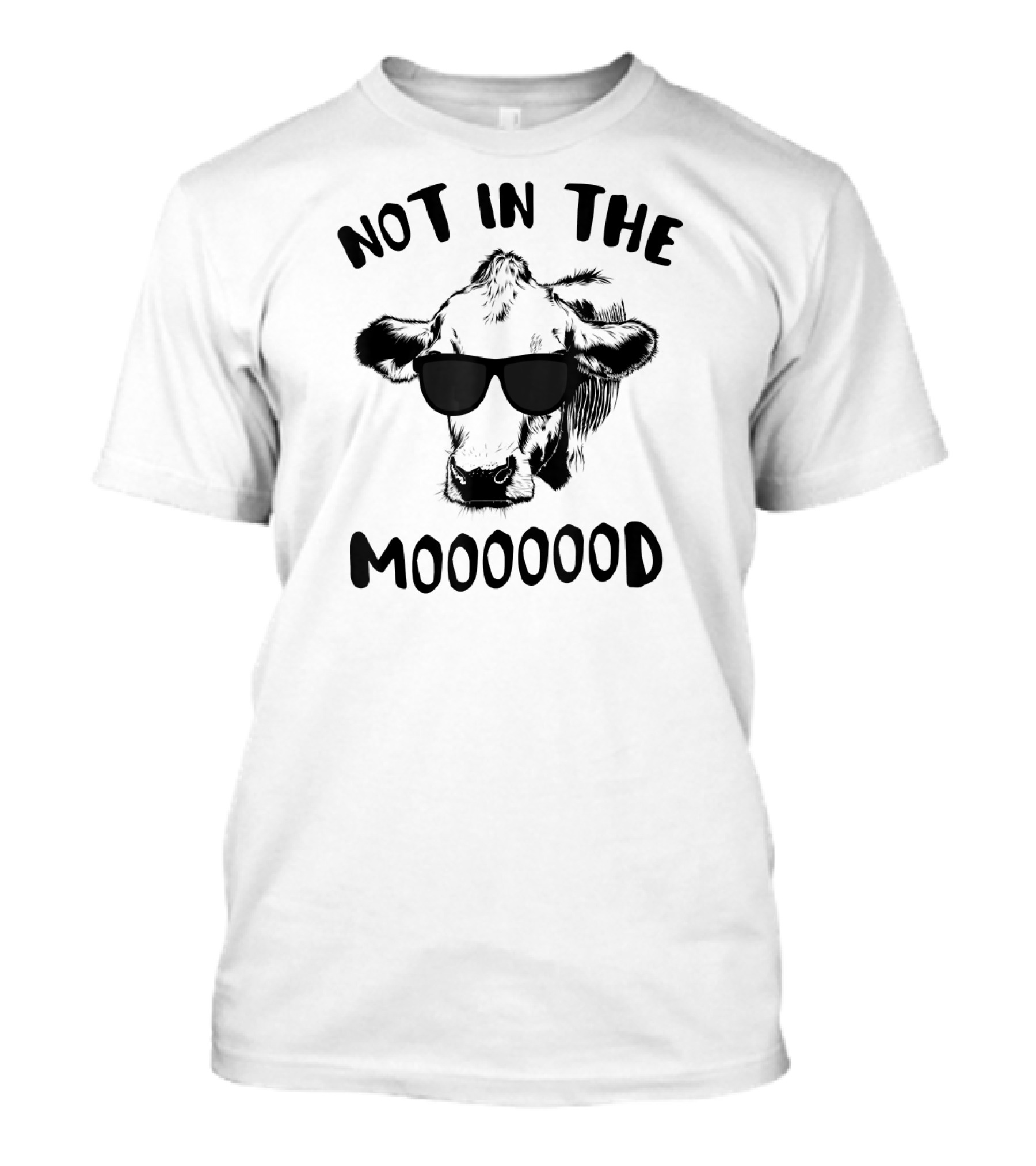 Not In The Mooooood Funny Cow With Glasses T-Shirt