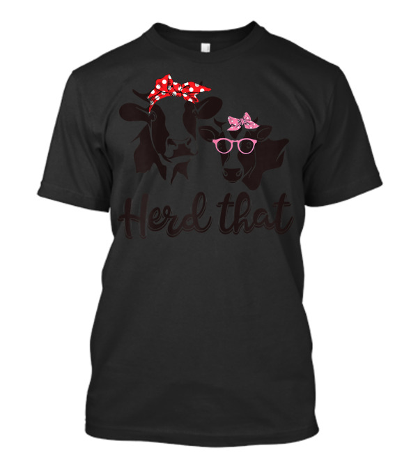 Herd That Polka Dot Bow And Glasses Cow T-Shirt