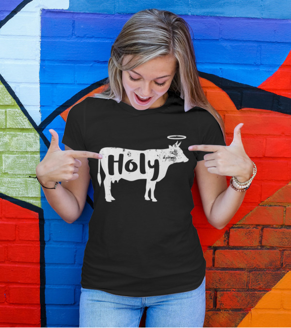 Holy Cow Religious Farm Animal With Halo T-Shirt