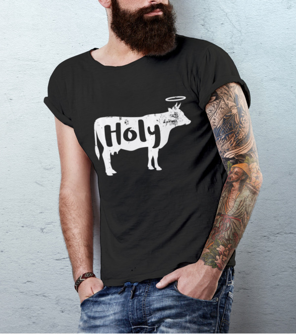 Holy Cow Religious Farm Animal With Halo T-Shirt