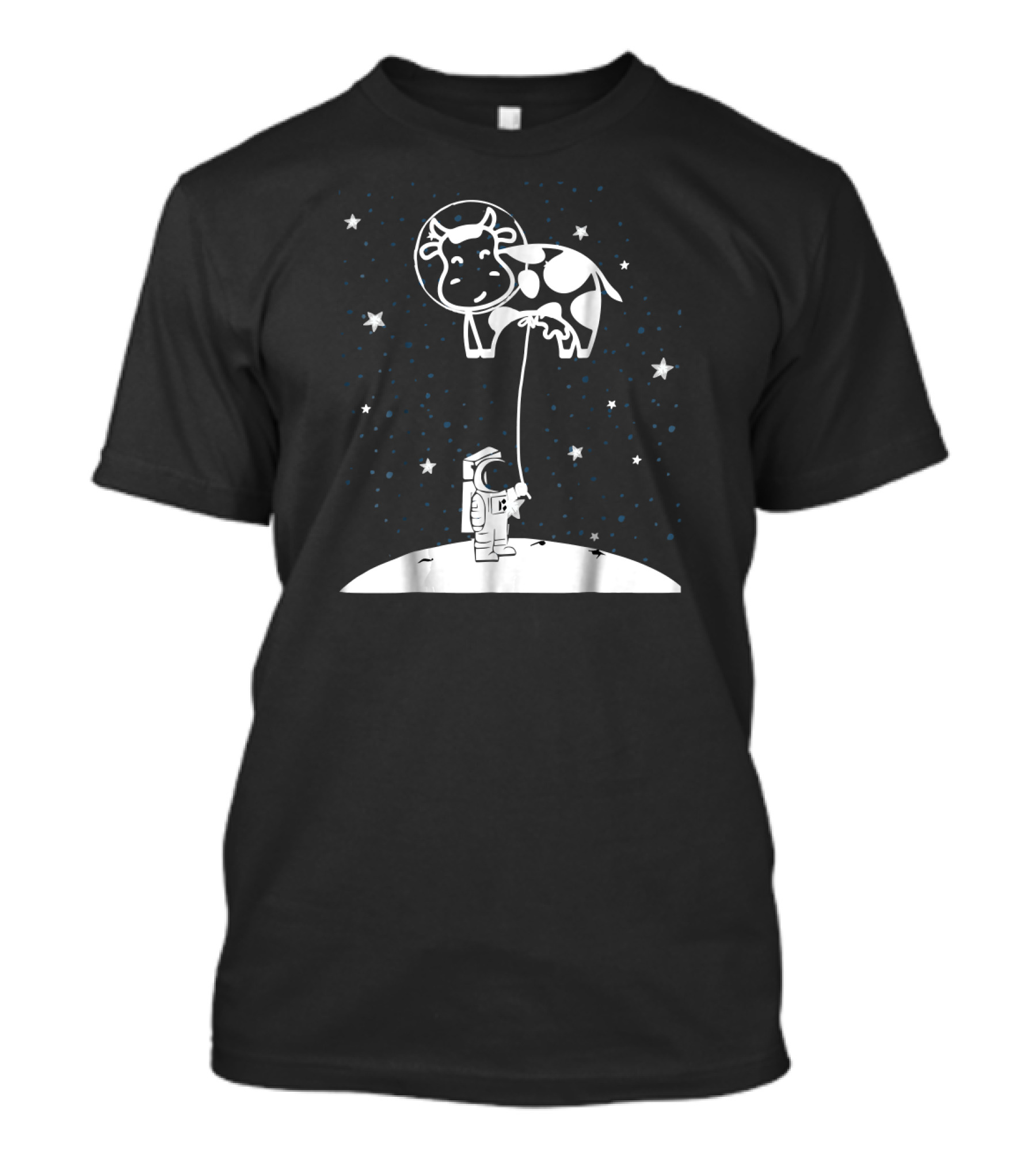 Cow Astronaut Floating In Space With Stars And Fun Astronaut T-Shirt