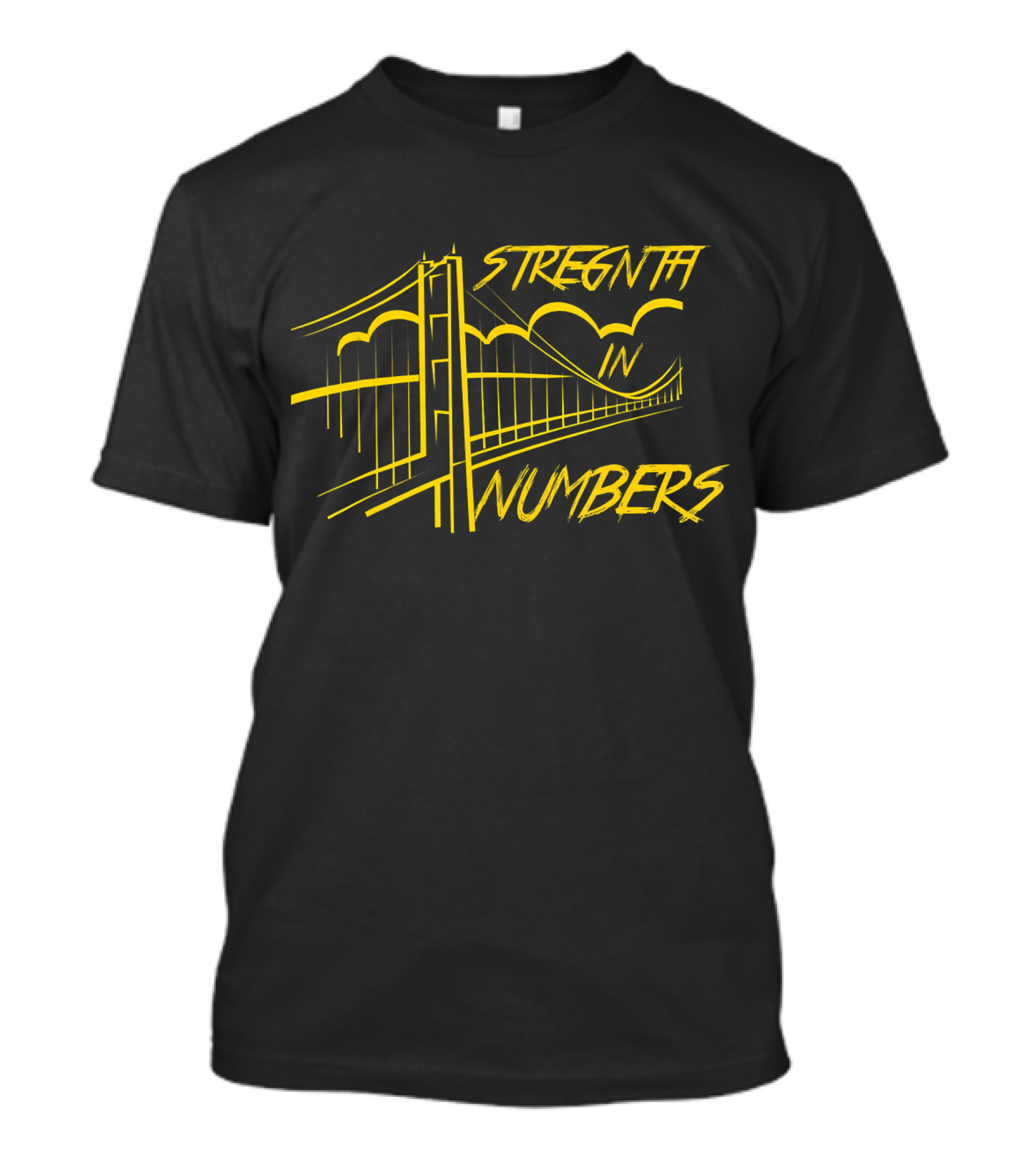 Strength In Numbers Golden State Distressed Basketball Team T-Shirt