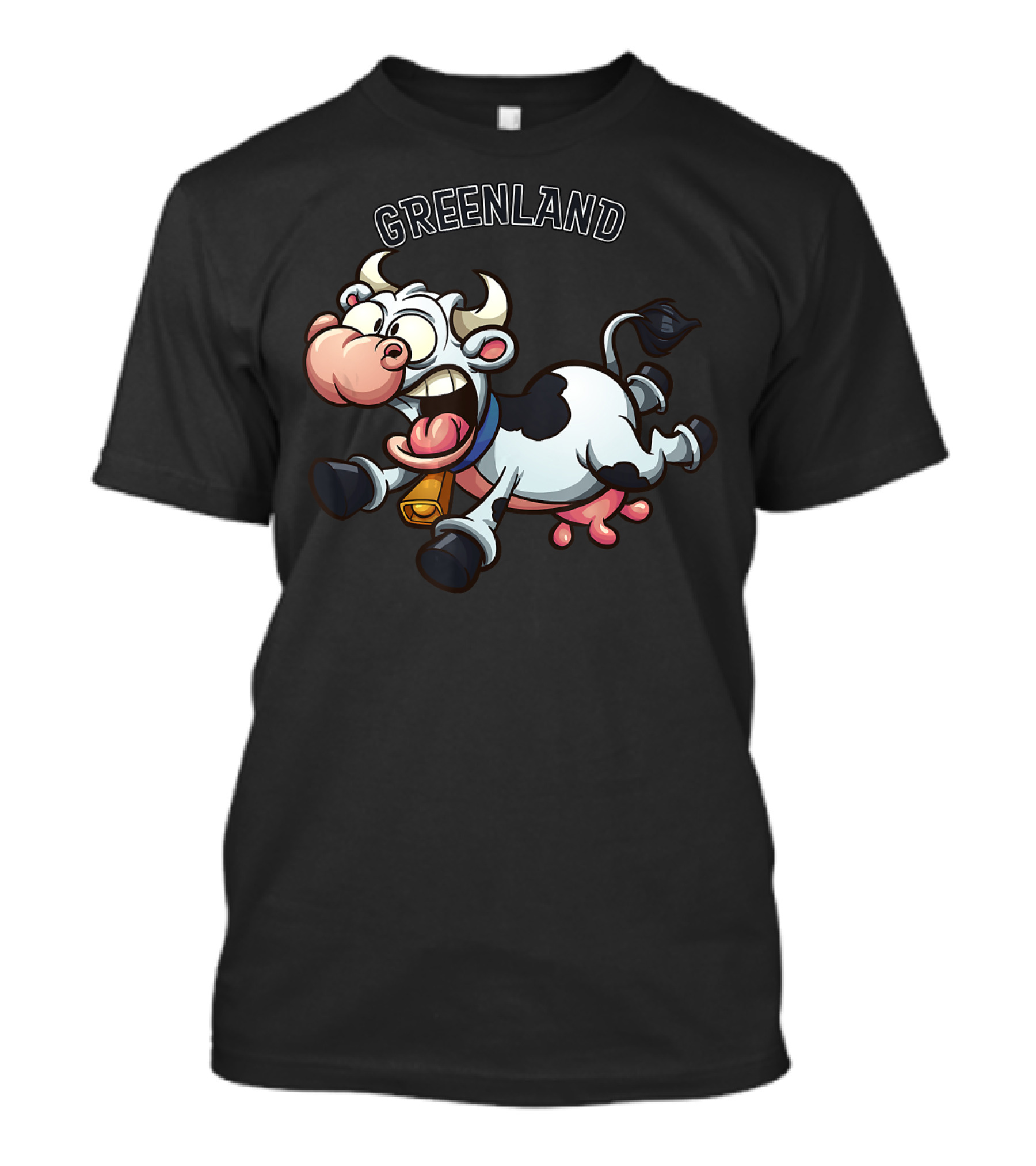 Greenland Crazy Cow Running Humor T-Shirt