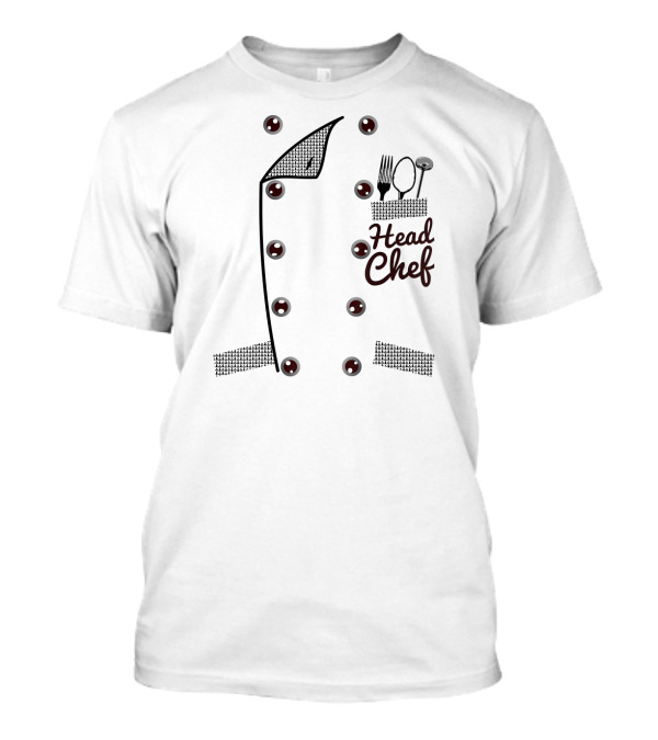 Head Chef Uniform Jacket Funny Faux Co Cooking Utensils Pocket T-Shirt