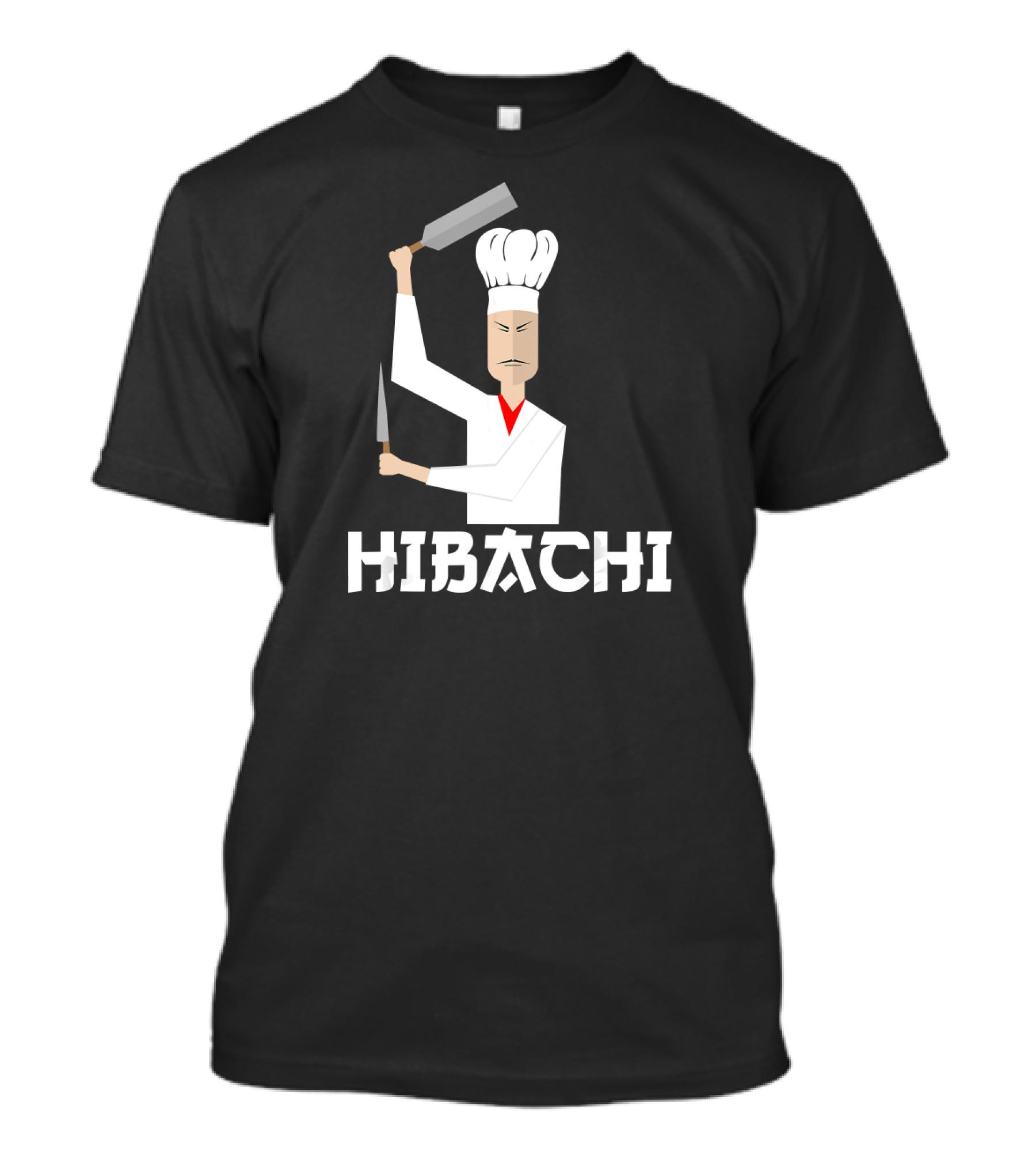 Hibachi Chef Grill Lover With Chef Hat And Knives T-Shirt