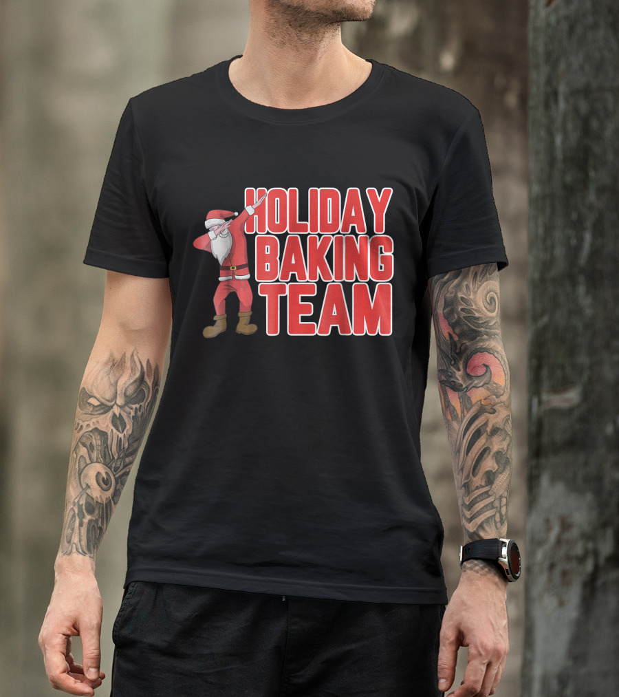 Holiday Baking Team Santa Dabbing Christmas T-Shirt