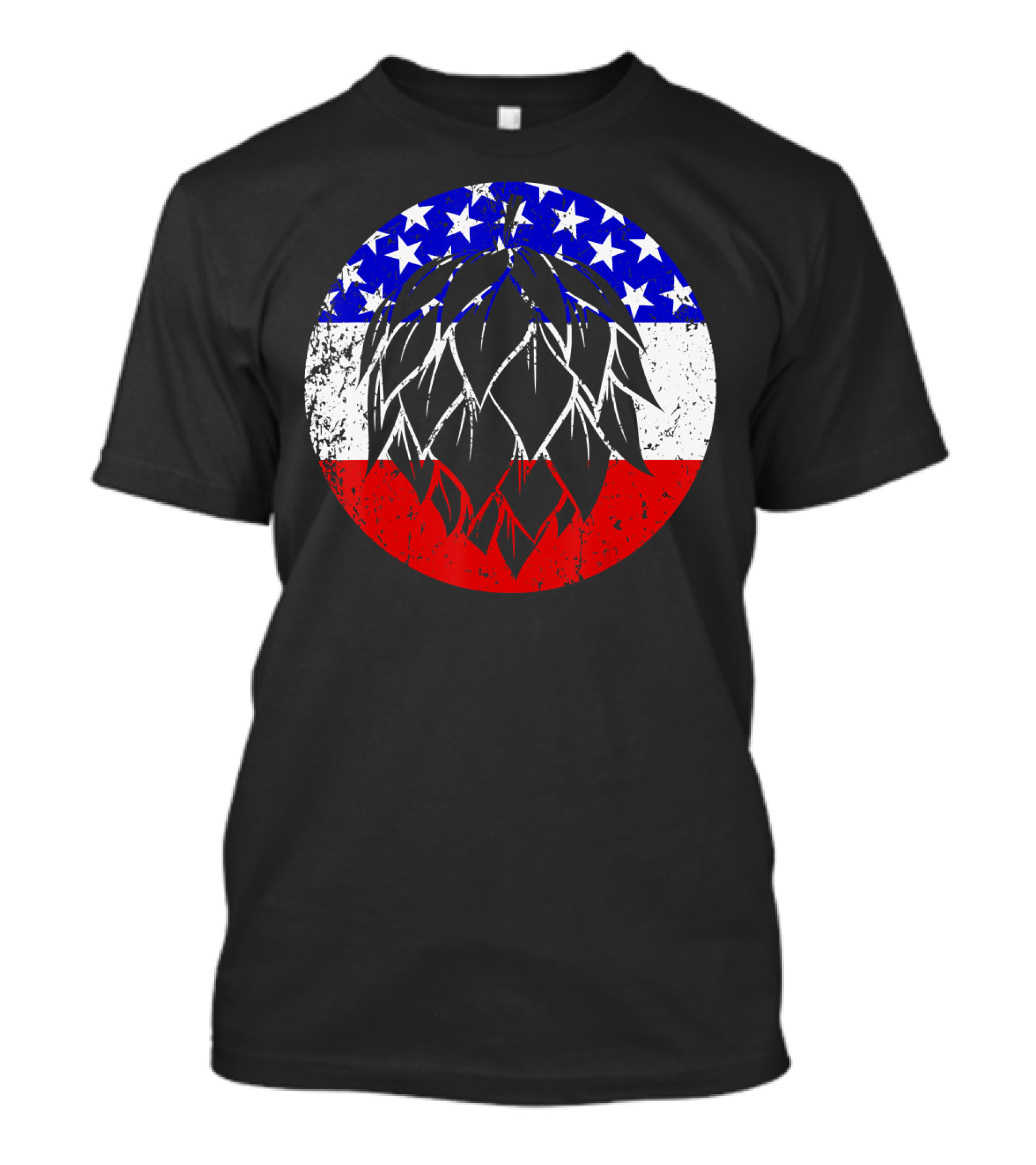Hops Craft Beer Grunge American Flag T-Shirt