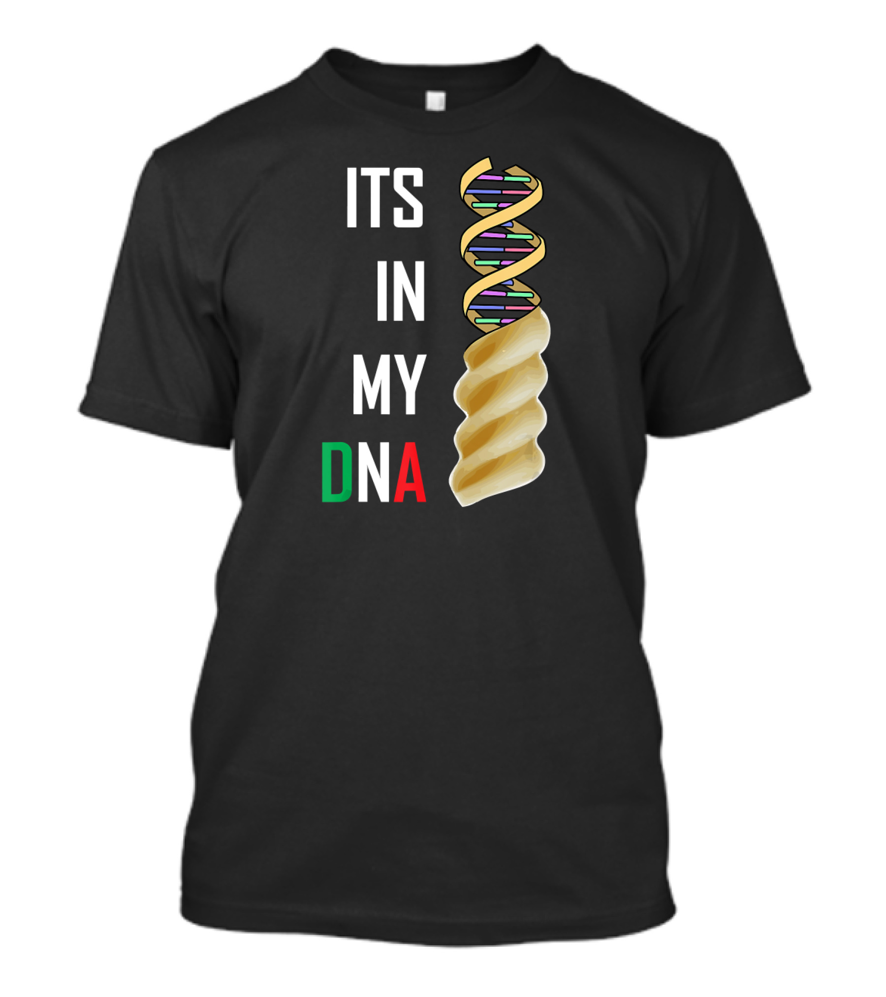 Its In My DNA Funny Italy Flag Pasta DNA Helix T-Shirt