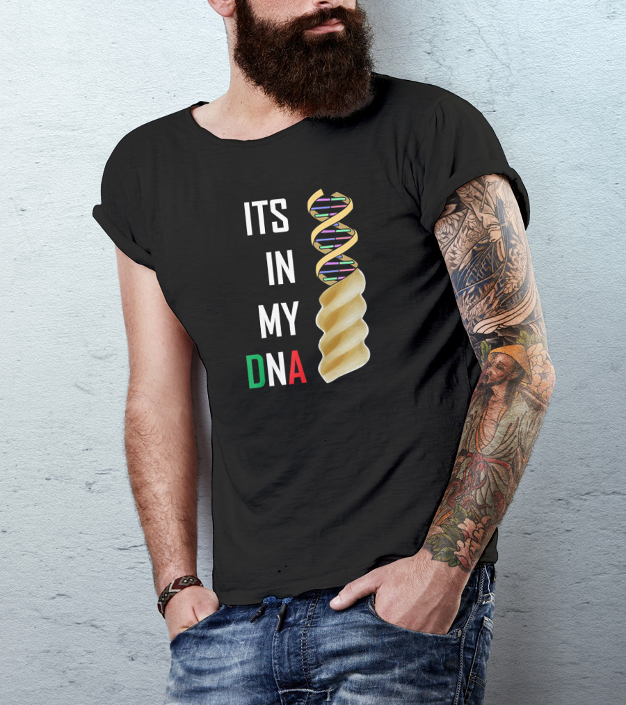 Its In My DNA Funny Italy Flag Pasta DNA Helix T-Shirt