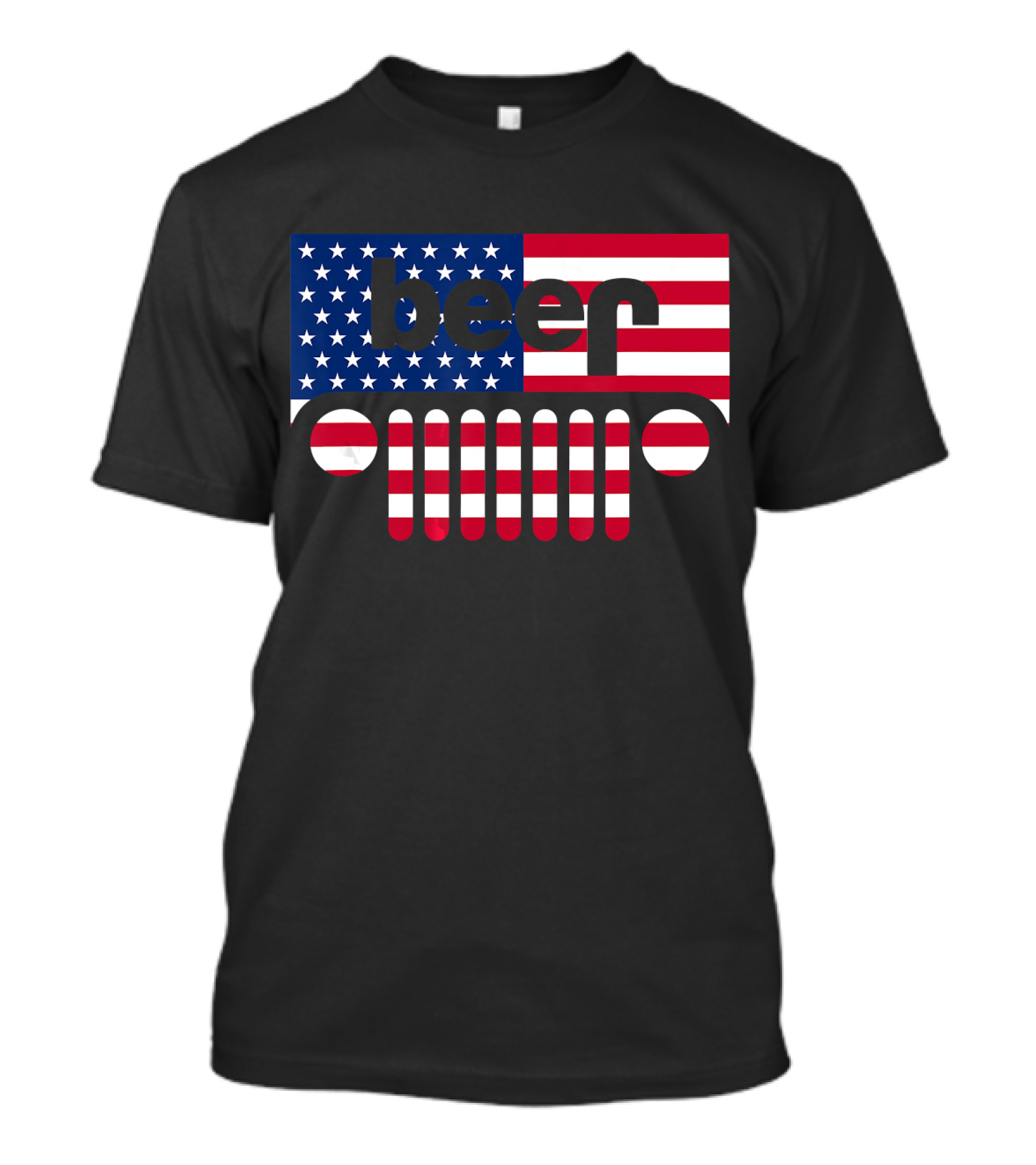 Jeep Beer Funny American Flag Jeep American Flag Beer T-Shirt