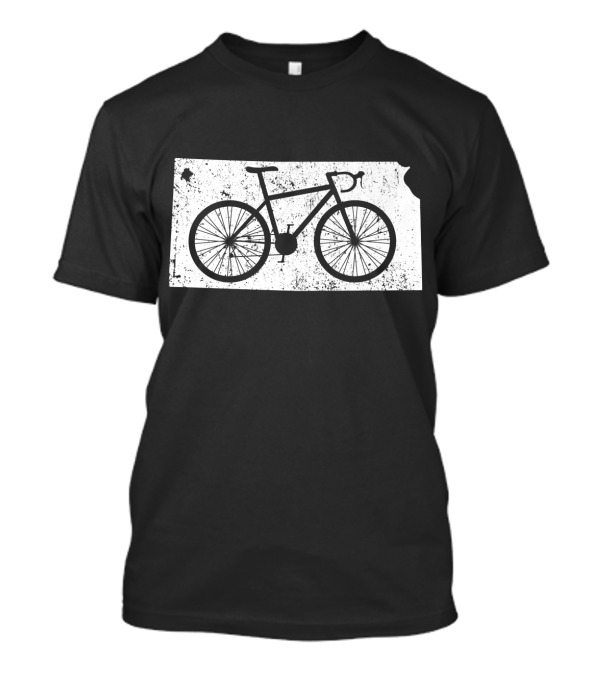 Kansas State Bicycle Cycling Icon Map T-Shirt