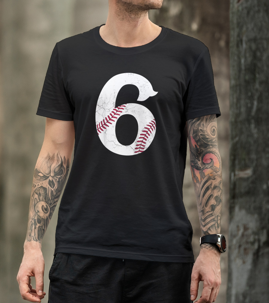 Kids Baseball Happy Birthday 6th 6 Year Old T-Shirt