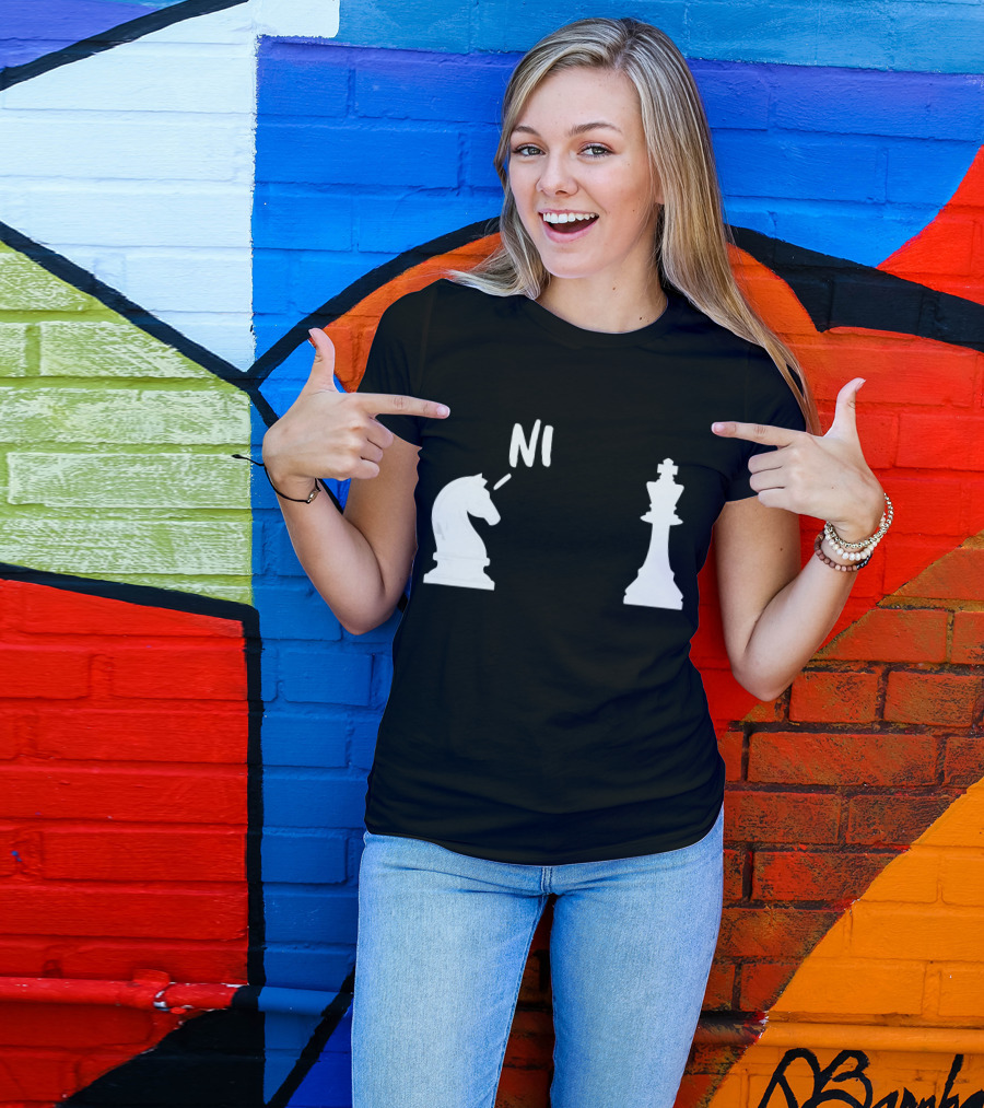Knights Who Say Ni Chess Piece Humor T-Shirt