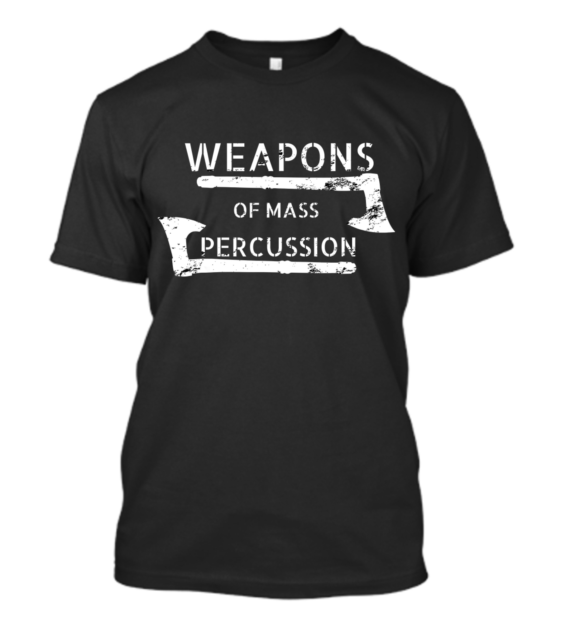 Mens Funny Carpenter Saying Weapons Of Mass Percussion Axe T-Shirt