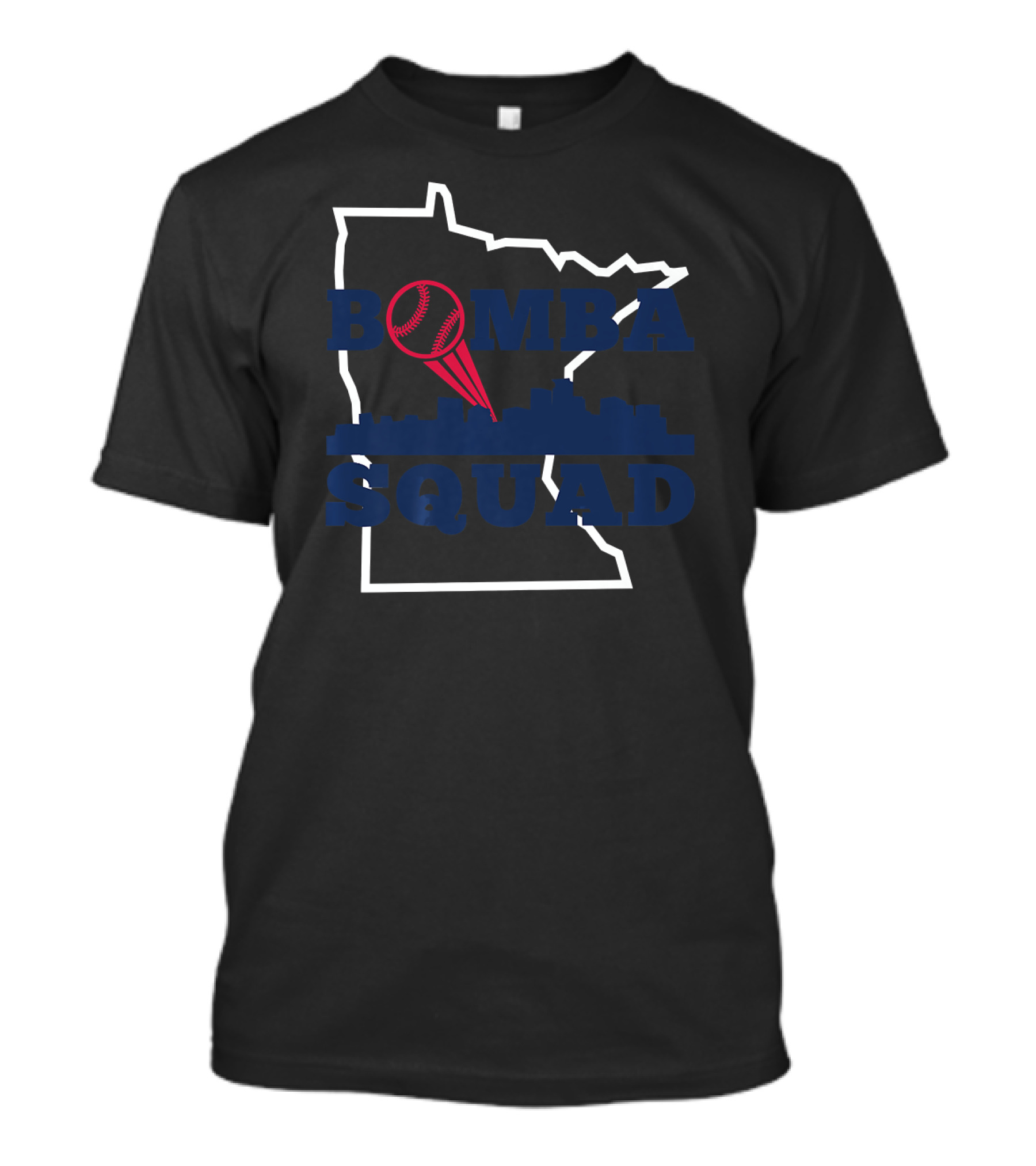 Bomba Squad Minnesota Baseball Map Skyline T-Shirt