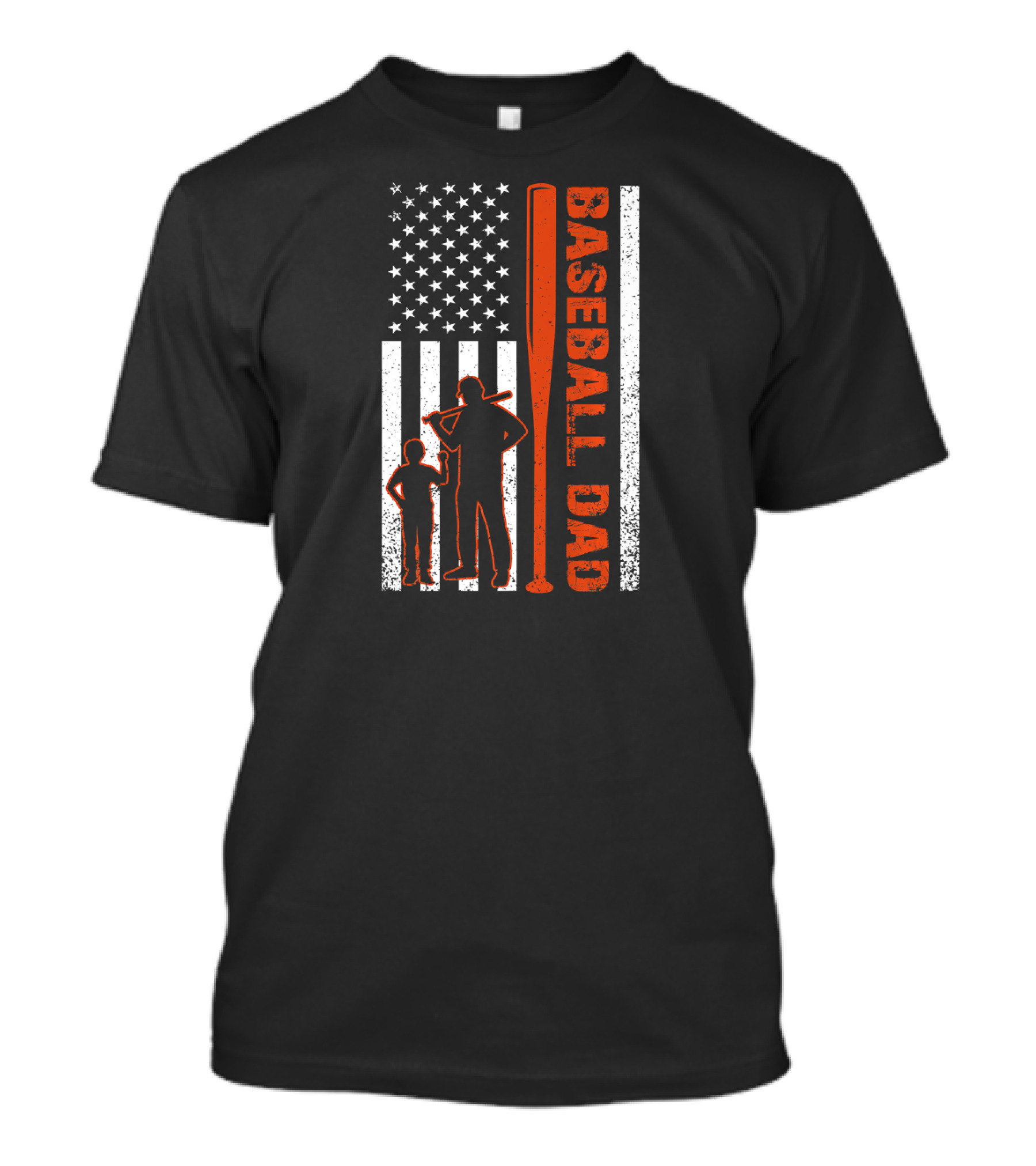 Proud Baseball Dad With American Flag T-Shirt