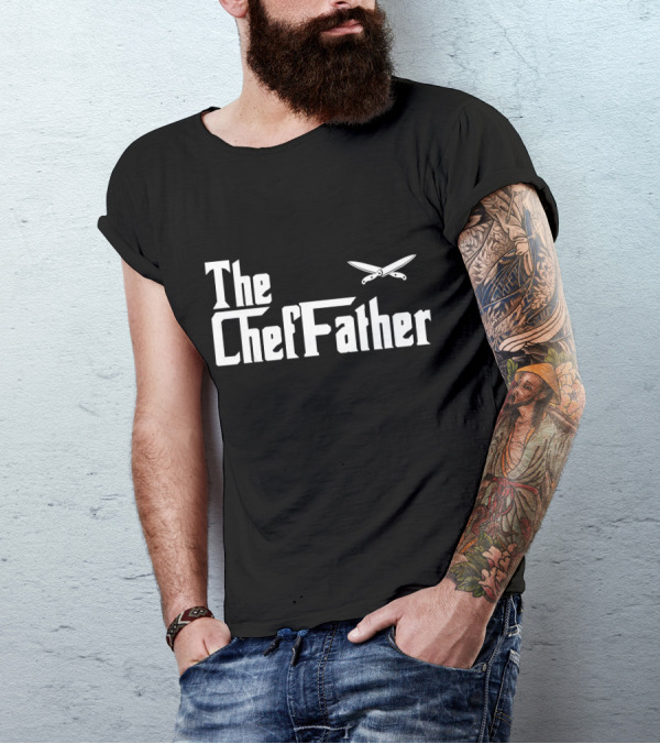 Mens The ChefFather Funny Culinary Chef Knife Club Cook T-Shirt