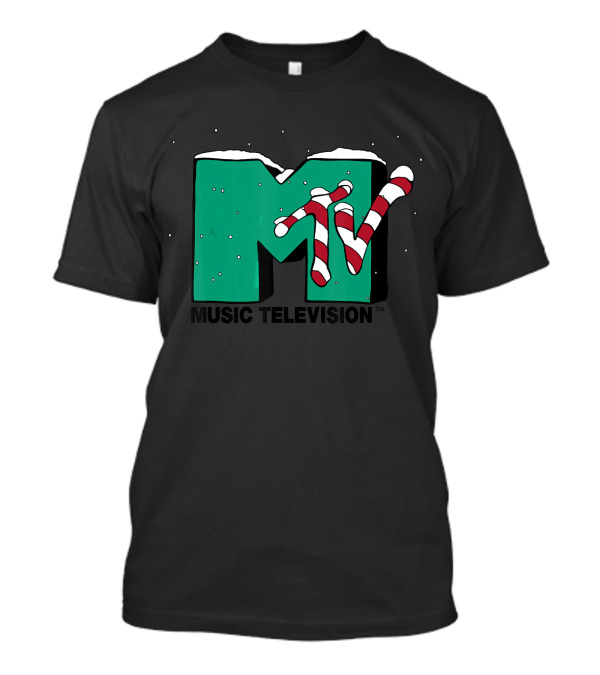 MTV Music Television Christmas Candy Cane T-Shirt