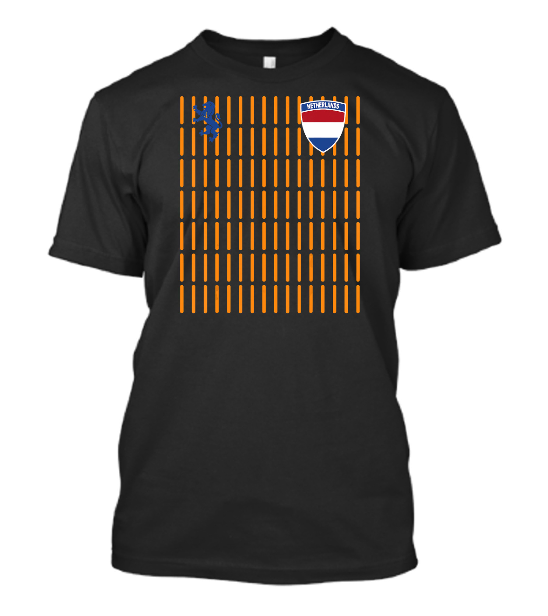 Netherlands Soccer Jersey Nederland Football Orange Stripe Lion Shield T-Shirt