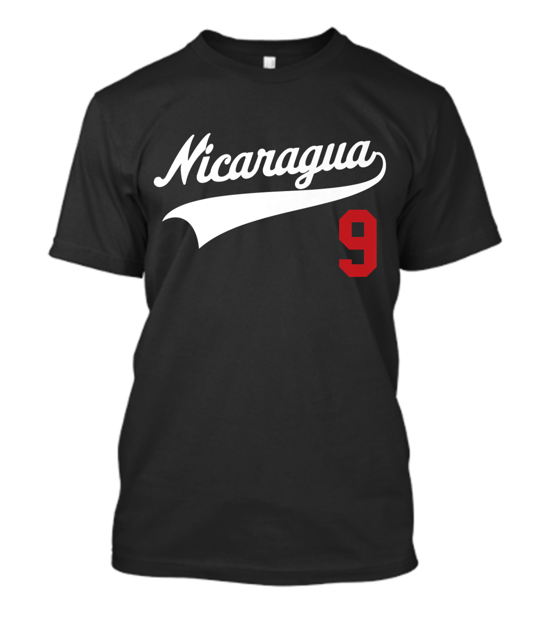 Nicaragua Baseball Style Number 9 T-Shirt