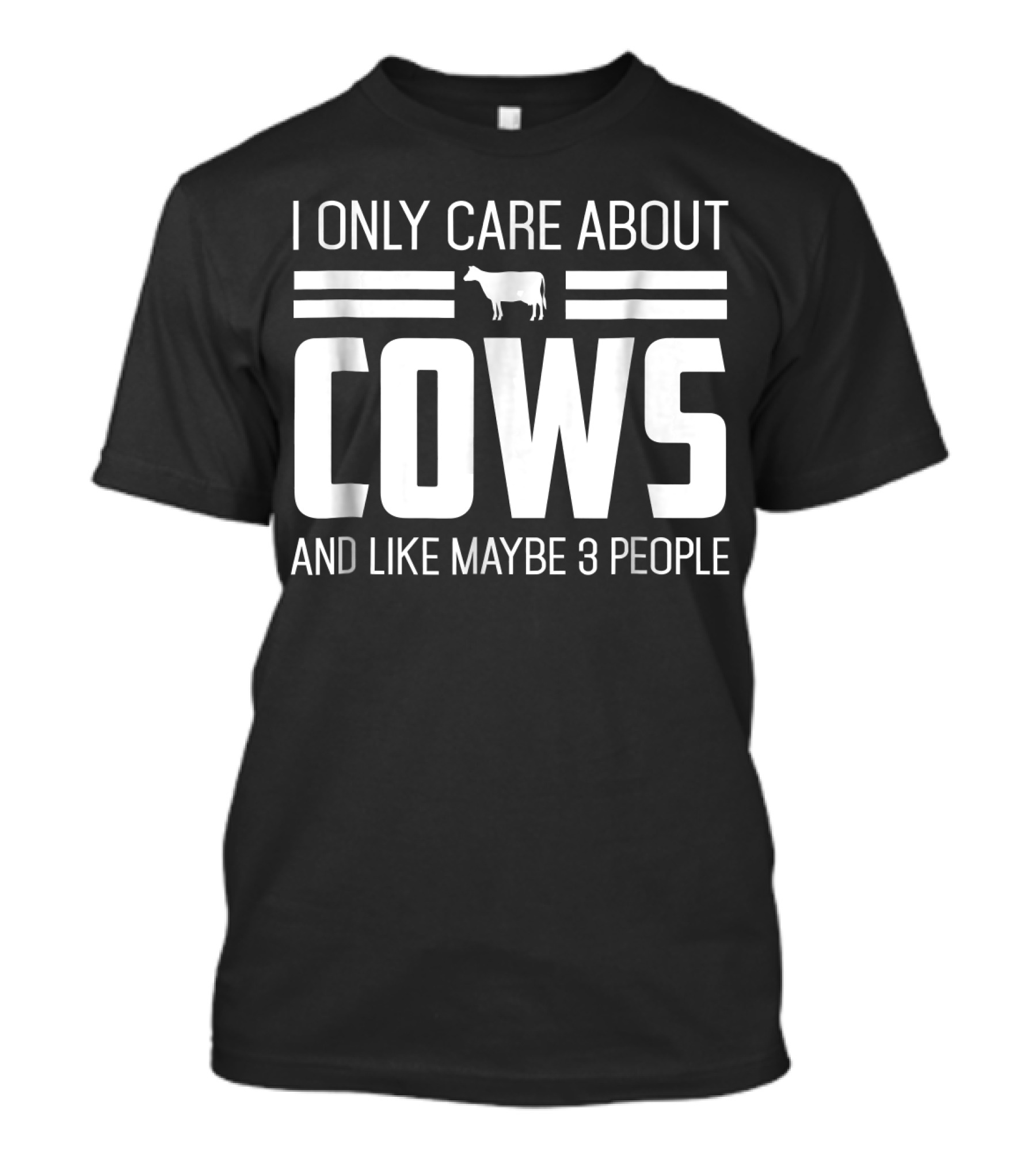 I Only Care About Cows And Like Maybe 3 People Vintage Cow Lover T-Shirt