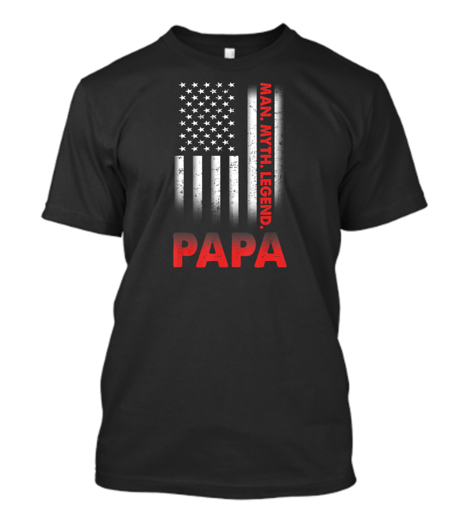 Papa Man Myth Legend American Flag T-Shirt