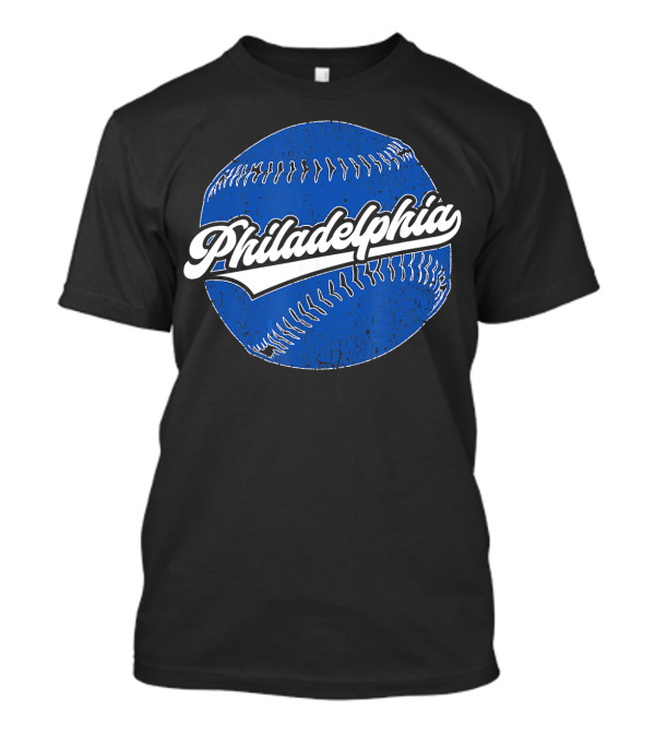 Philadelphia Baseball Philly Pride Vin Blue Baseball 배경 T-Shirt