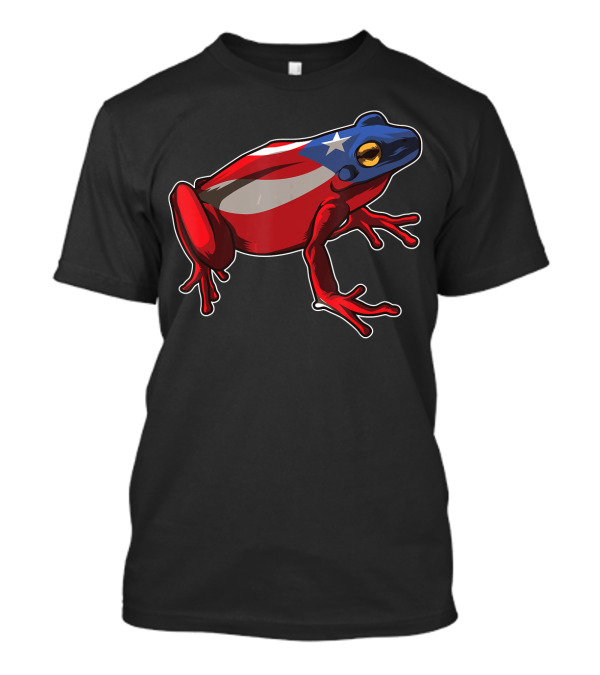 Puerto Rico Coqui Frog With Boricua Flag T-Shirt