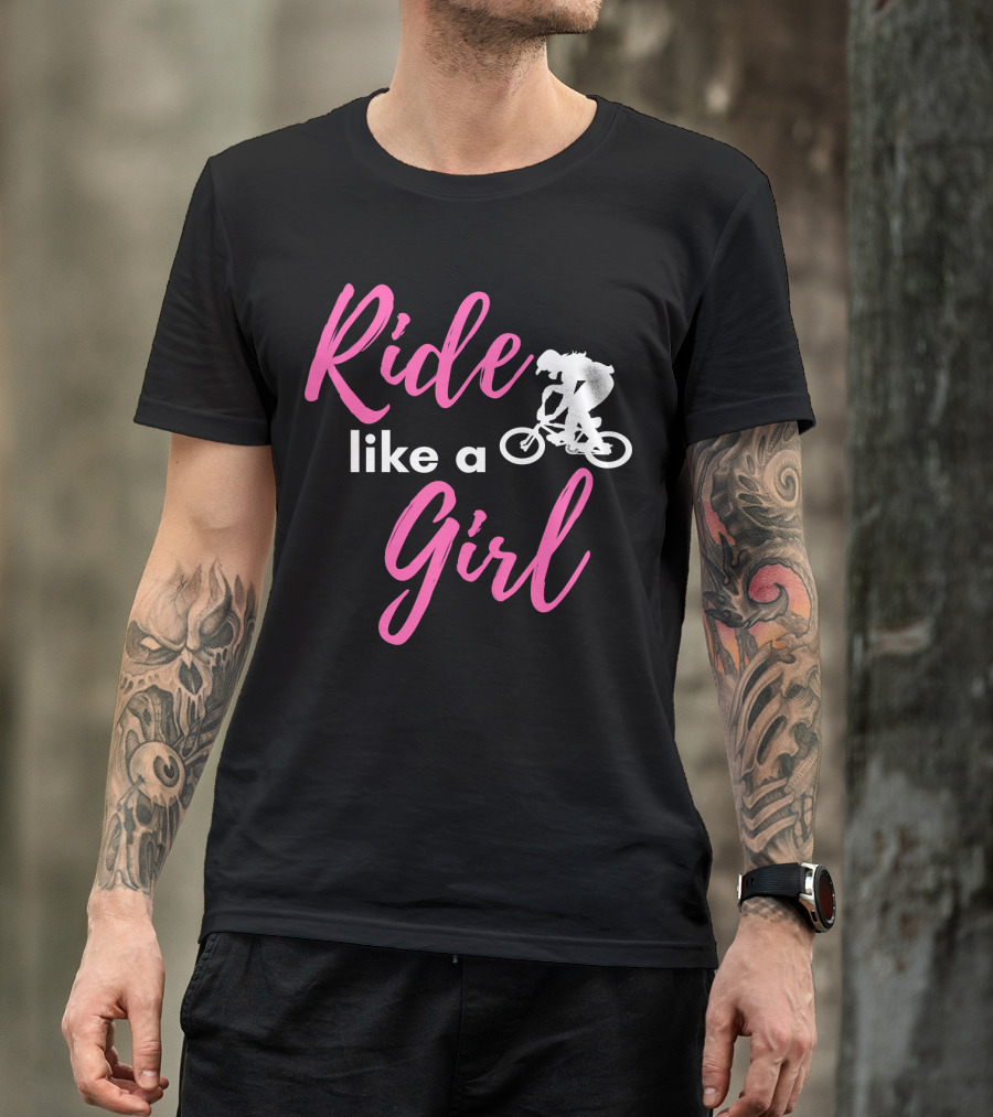 Ride Like A Girl BMX Bike SilhouetteBold T-Shirt