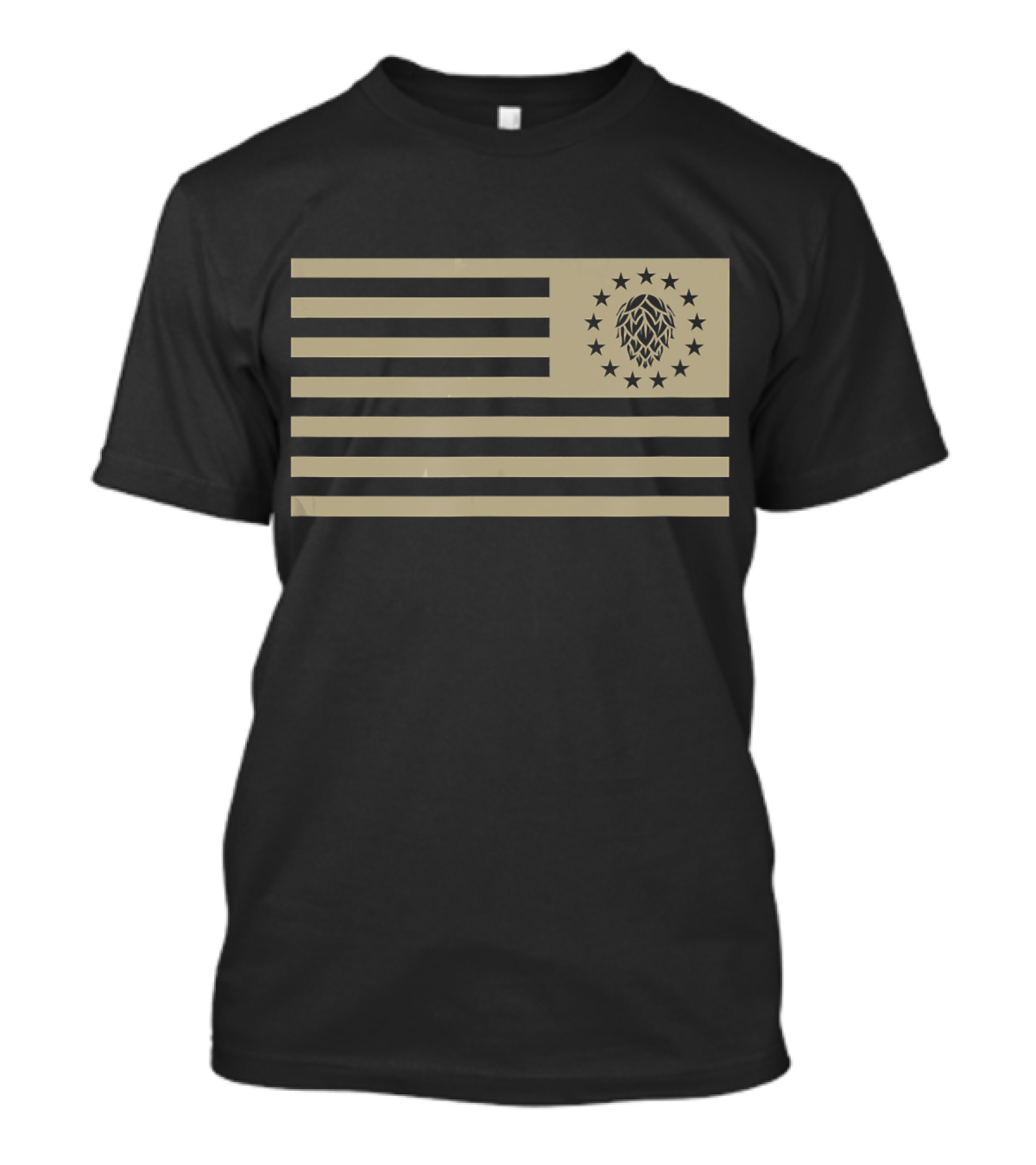 Tactical Hops Craft Beer Flag Patch With Military Style Elements T-Shirt