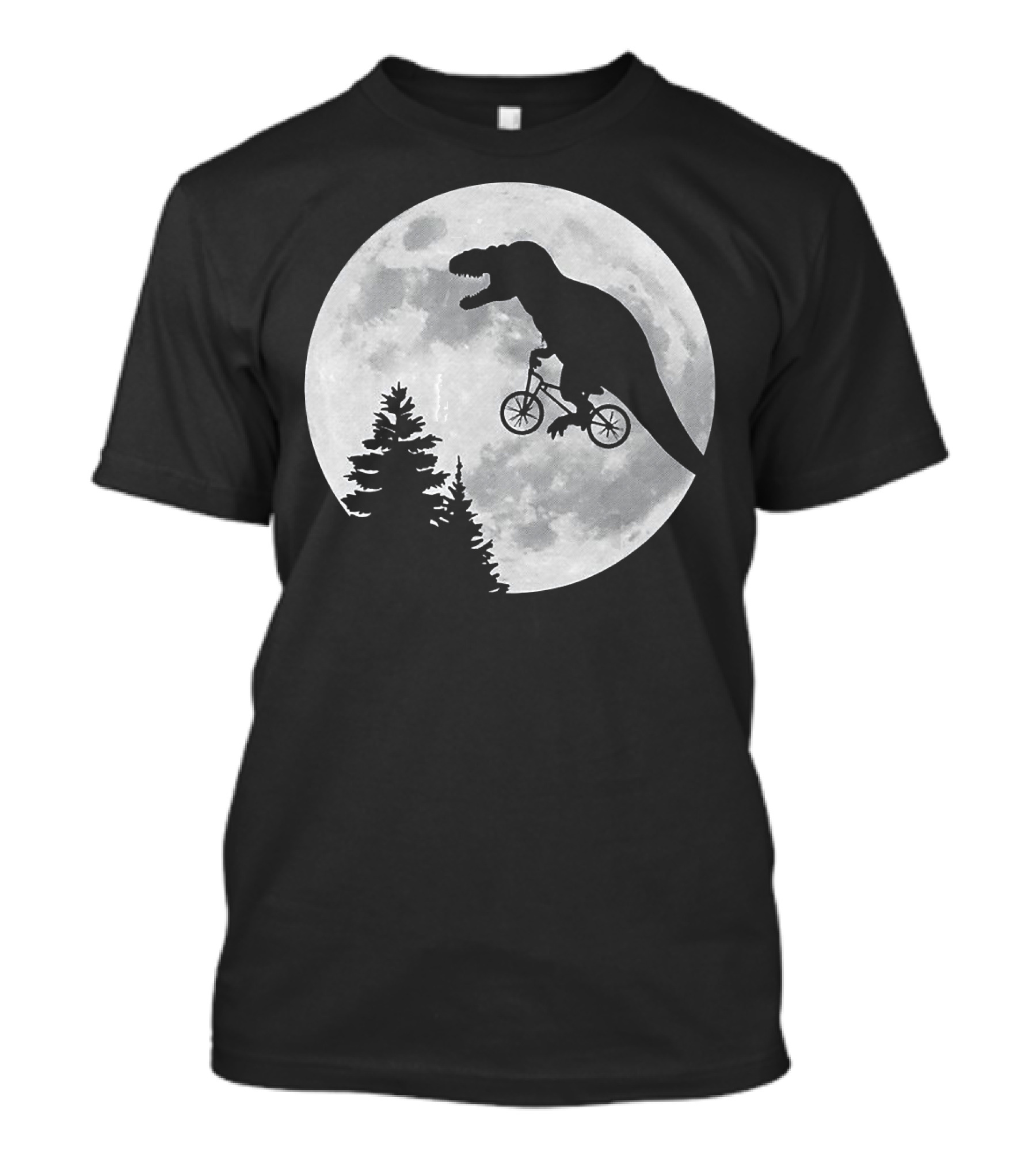 T Rex Cycling Moon Bike Dinosaur T-Shirt