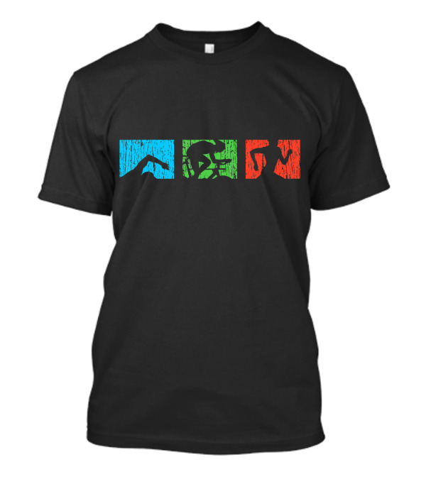 Triathlete Swimmer Cyclist Runner Vin Icons T-Shirt