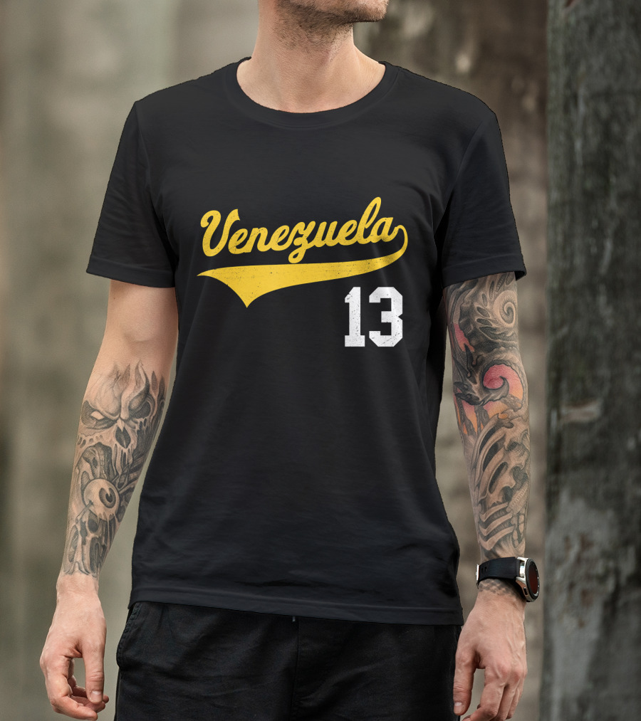 Venezuela Baseball Script Retro 13 T-Shirt