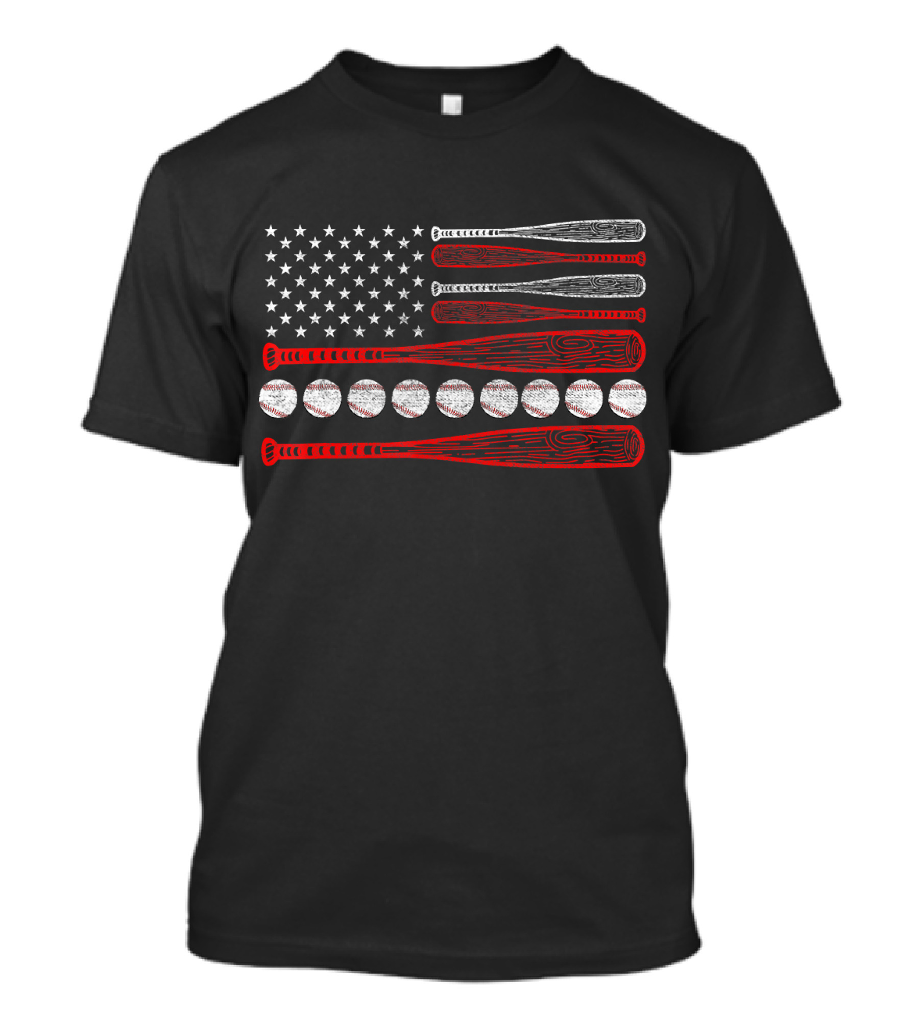 Vintage American Flag Baseball USA Patriotic 4th July T-Shirt